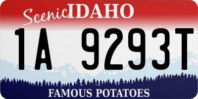 ID license plate 1A9293T