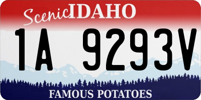 ID license plate 1A9293V