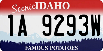 ID license plate 1A9293W