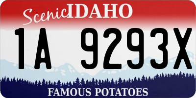 ID license plate 1A9293X