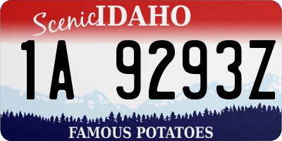 ID license plate 1A9293Z
