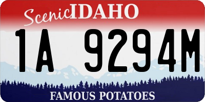 ID license plate 1A9294M