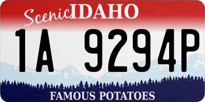 ID license plate 1A9294P
