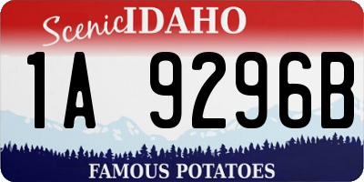 ID license plate 1A9296B