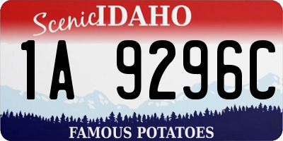 ID license plate 1A9296C