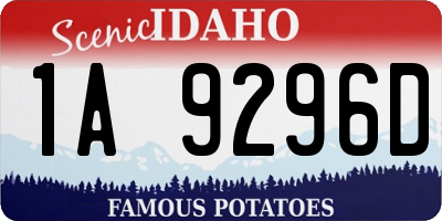 ID license plate 1A9296D