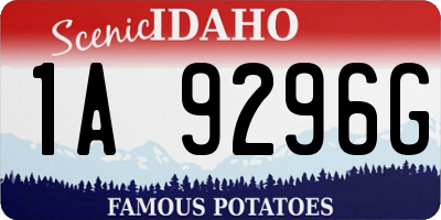 ID license plate 1A9296G