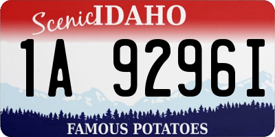 ID license plate 1A9296I
