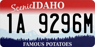 ID license plate 1A9296M