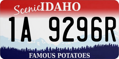 ID license plate 1A9296R