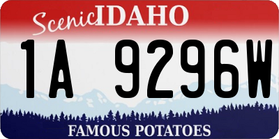 ID license plate 1A9296W