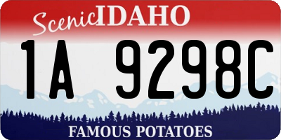 ID license plate 1A9298C