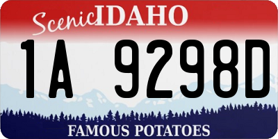 ID license plate 1A9298D