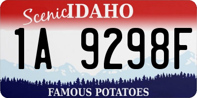 ID license plate 1A9298F