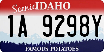 ID license plate 1A9298Y