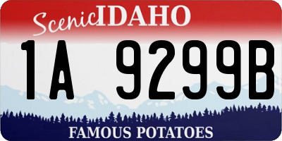 ID license plate 1A9299B