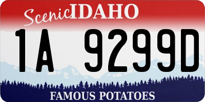 ID license plate 1A9299D