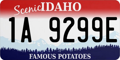 ID license plate 1A9299E