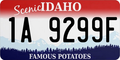 ID license plate 1A9299F