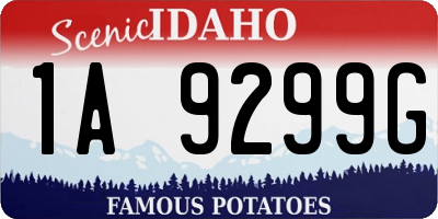 ID license plate 1A9299G