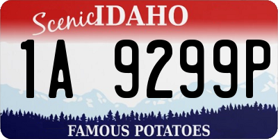 ID license plate 1A9299P