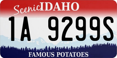 ID license plate 1A9299S