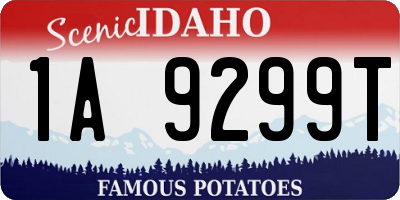 ID license plate 1A9299T