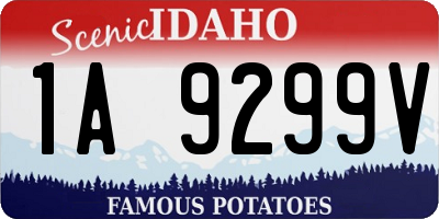 ID license plate 1A9299V