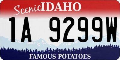 ID license plate 1A9299W