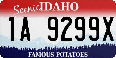 ID license plate 1A9299X