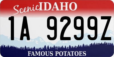 ID license plate 1A9299Z