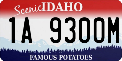 ID license plate 1A9300M