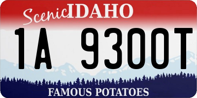 ID license plate 1A9300T