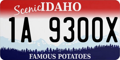 ID license plate 1A9300X