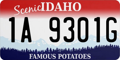 ID license plate 1A9301G