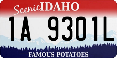 ID license plate 1A9301L