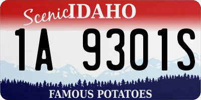 ID license plate 1A9301S