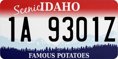 ID license plate 1A9301Z