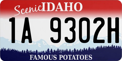 ID license plate 1A9302H