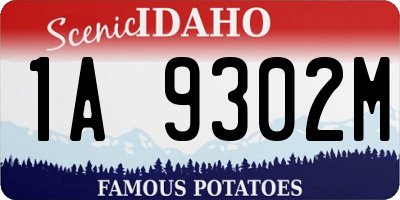 ID license plate 1A9302M