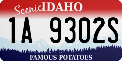 ID license plate 1A9302S