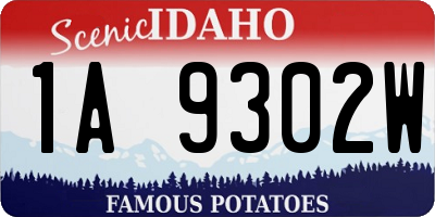 ID license plate 1A9302W