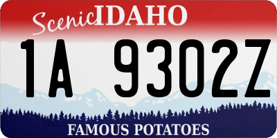 ID license plate 1A9302Z