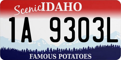 ID license plate 1A9303L