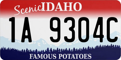 ID license plate 1A9304C