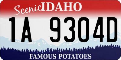 ID license plate 1A9304D