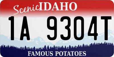 ID license plate 1A9304T