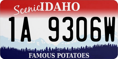 ID license plate 1A9306W