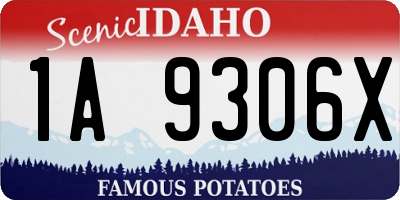 ID license plate 1A9306X