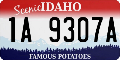 ID license plate 1A9307A